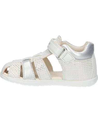 girl Sandals GEOX B254WB 007NF B SANDAL MACCHIA GIR C1Q1N OFF WHITE-LT SILVER BLANCO