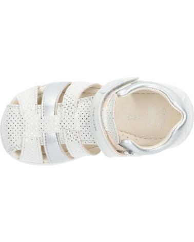 girl Sandals GEOX B254WB 007NF B SANDAL MACCHIA GIR C1Q1N OFF WHITE-LT SILVER BLANCO