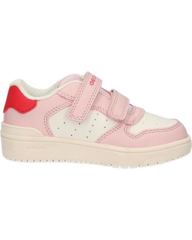 girl Trainers GEOX J45HXB 000BC J WASHIBA  C1M8W LT IVORY-LT ROSE