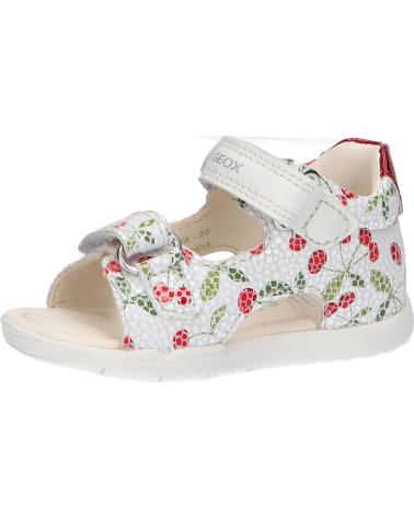 Sandalen GEOX  für Mädchen B254WA 00754 B SANDAL MACCHIA GIR OFF WHITE-RED  C0644
