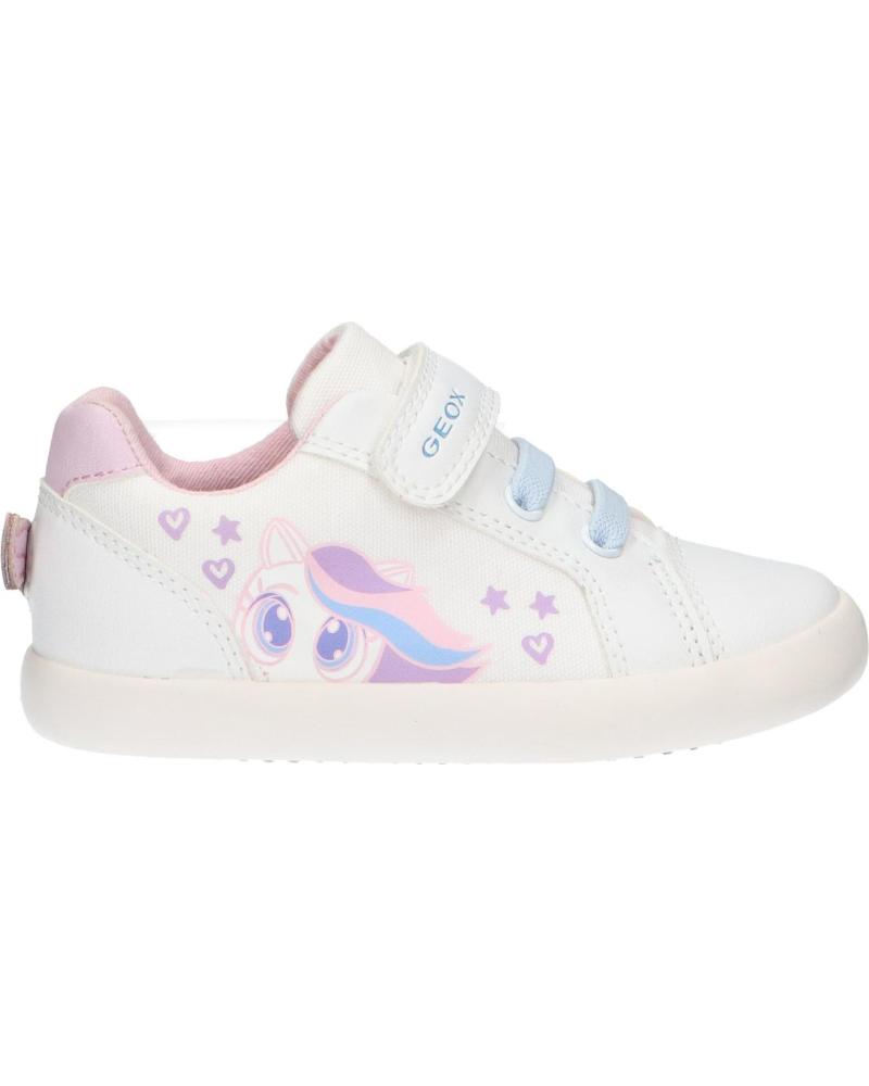 girl Trainers GEOX B451MC 01054 B GISLI C0406 WHITE-PINK  BLANCO