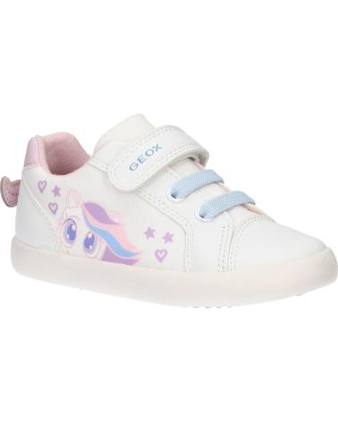 girl Trainers GEOX B451MC 01054 B GISLI C0406 WHITE-PINK  BLANCO