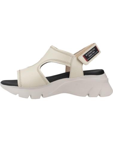 HISPANITAS SANDALIA CASUAL DE PIEL CON CUNA DE GOMA LATTE