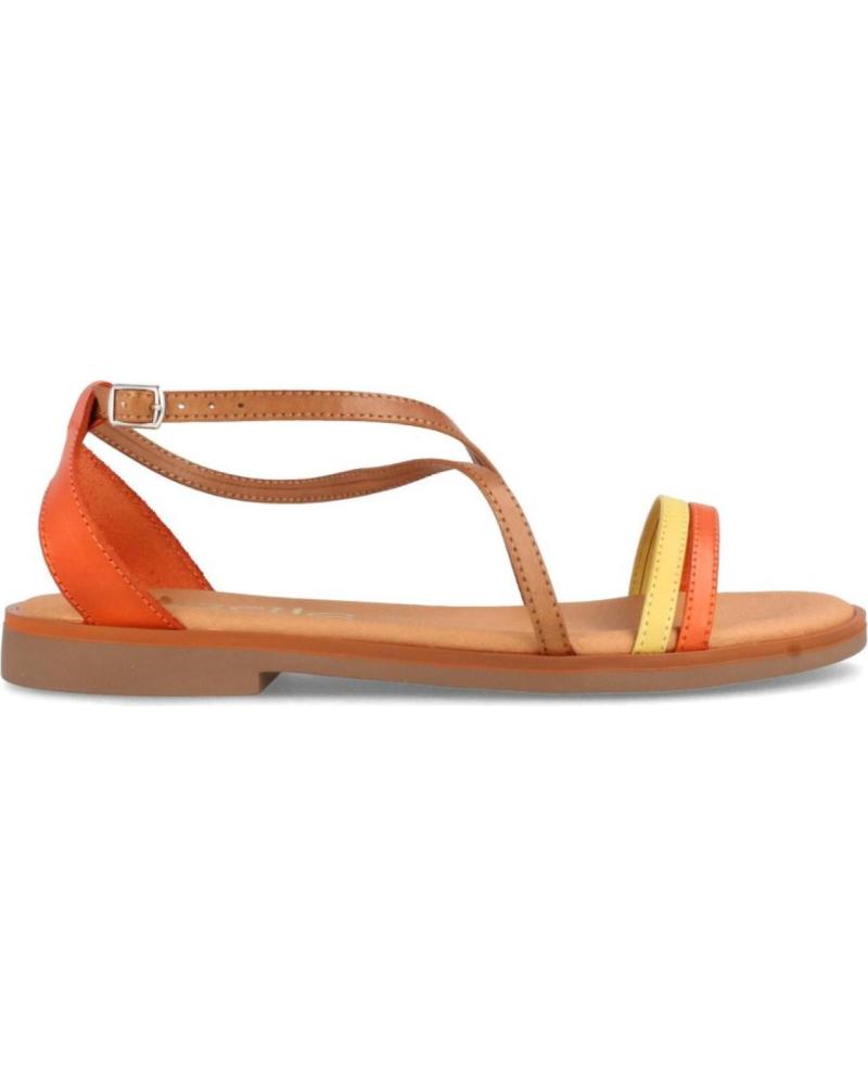 Sandálias MARILA  de Mulher SANDALIAS PLANAS PARA MUJER EN PIEL BEGONA MULTI  NARANJA
