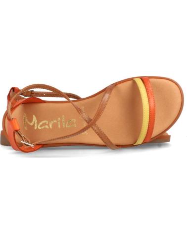 Sandálias MARILA  de Mulher SANDALIAS PLANAS PARA MUJER EN PIEL BEGONA MULTI  NARANJA