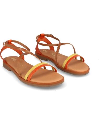 Sandálias MARILA  de Mulher SANDALIAS PLANAS PARA MUJER EN PIEL BEGONA MULTI  NARANJA