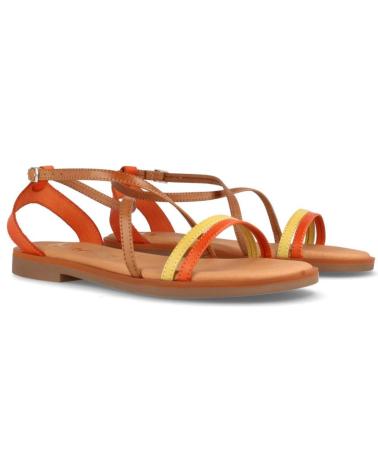 Sandálias MARILA  de Mulher SANDALIAS PLANAS PARA MUJER EN PIEL BEGONA MULTI  NARANJA