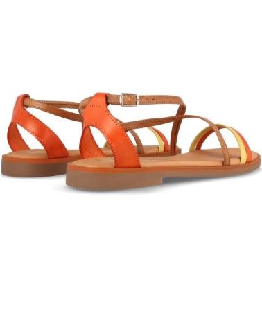 Sandálias MARILA  de Mulher SANDALIAS PLANAS PARA MUJER EN PIEL BEGONA MULTI  NARANJA