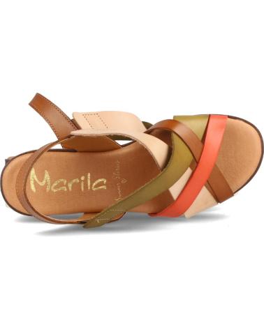 Sandálias MARILA  de Mulher SANDALIA PARA MUJER CON CUNA MEDIA EN PIEL CELESTE MULTIAVEL  AVELLANA