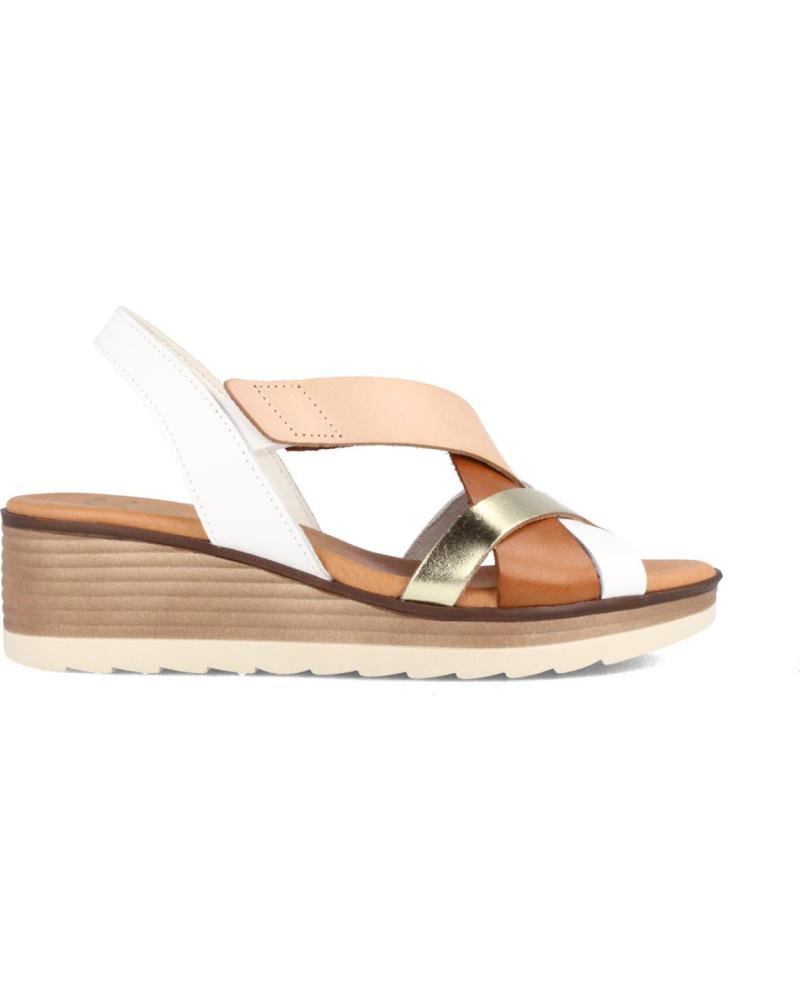 Sandálias MARILA  de Mulher SANDALIA PARA MUJER CON CUNA MEDIA EN PIEL CELESTE MULTIBLAN  BLANCO