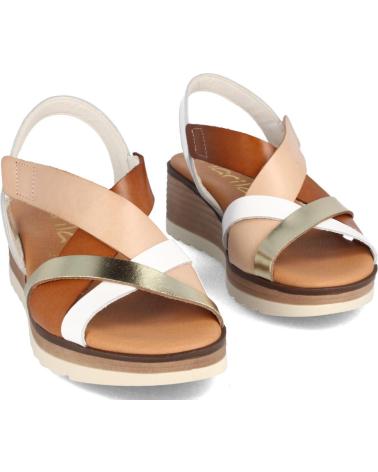 Sandálias MARILA  de Mulher SANDALIA PARA MUJER CON CUNA MEDIA EN PIEL CELESTE MULTIBLAN  BLANCO