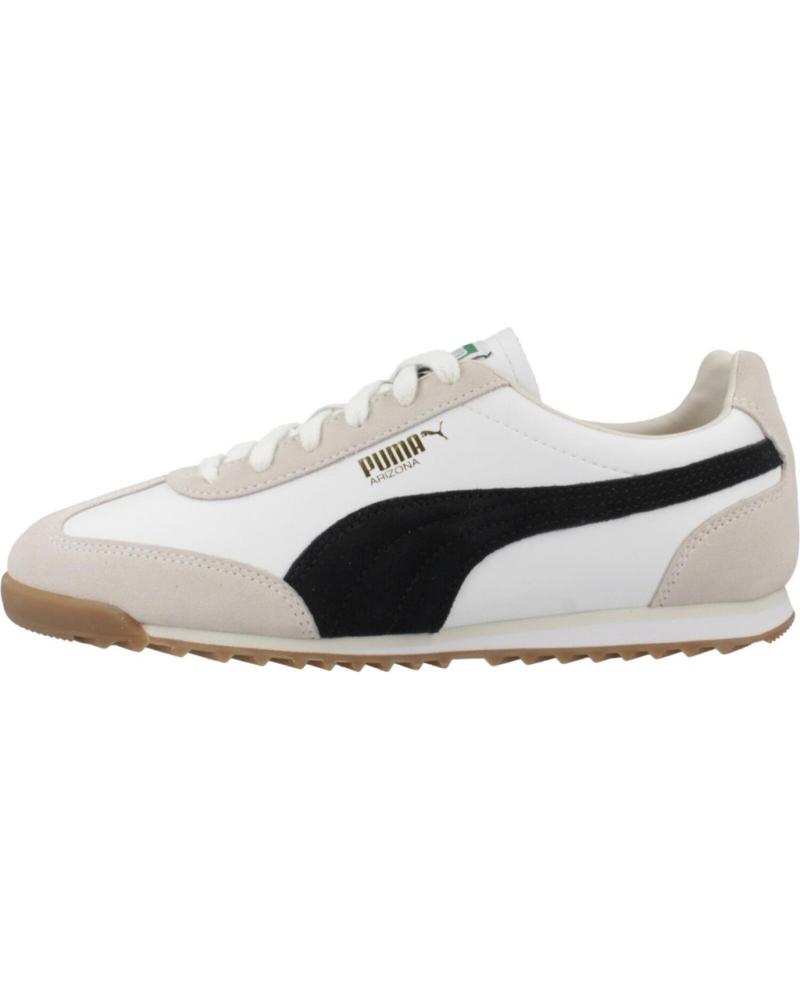 SAPATILHAS PUMA CASUAL BRANCAS COM DETALHE PRETO E SOLA DE BORRACHA 2