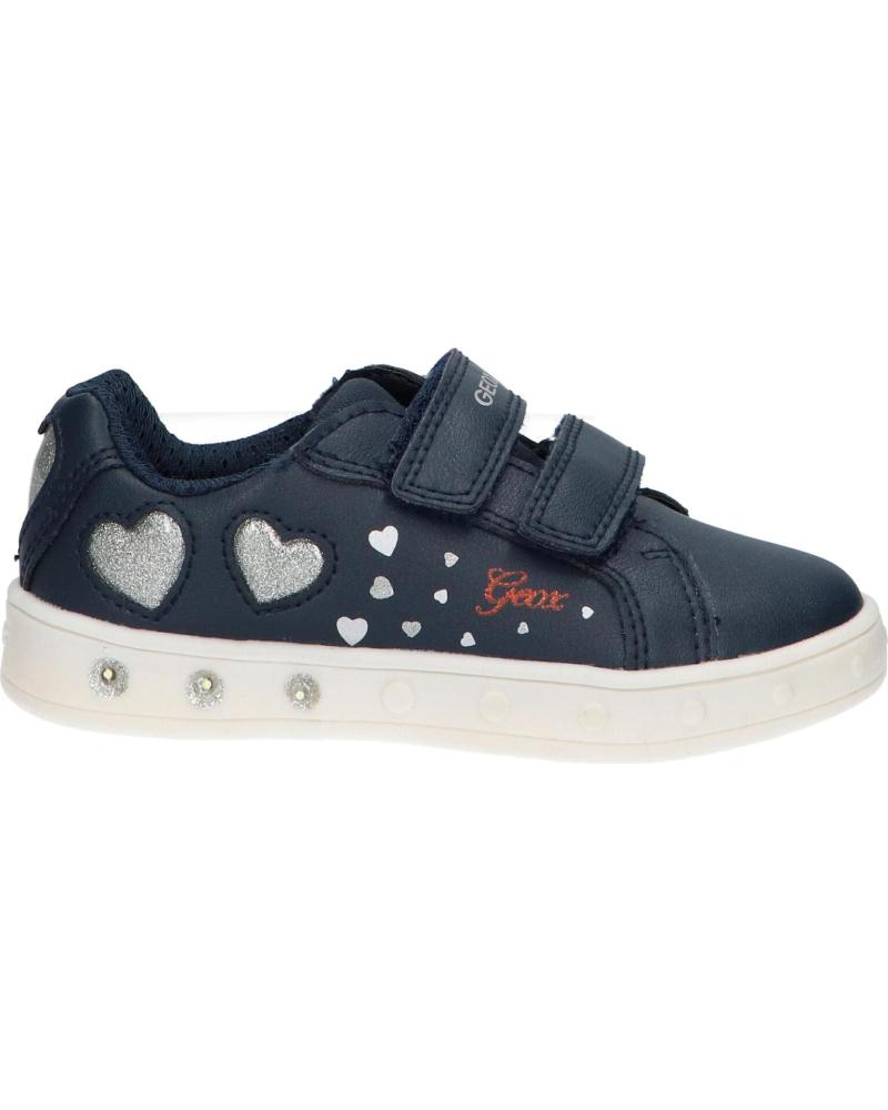 girl Trainers GEOX J358WA 054AS J SKYLIN  C0673 NAVY-SILVER