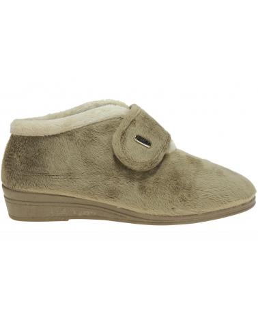 Calzado de casa de Mujer  ZAPATILLA ABOTINADA CON CIERRE DE VELCRO AVELLANA