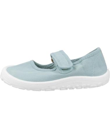 VICTORIA BAREFOOT CANVAS MARY JANES WITH VELCRO AQUA GREEN MANZANA