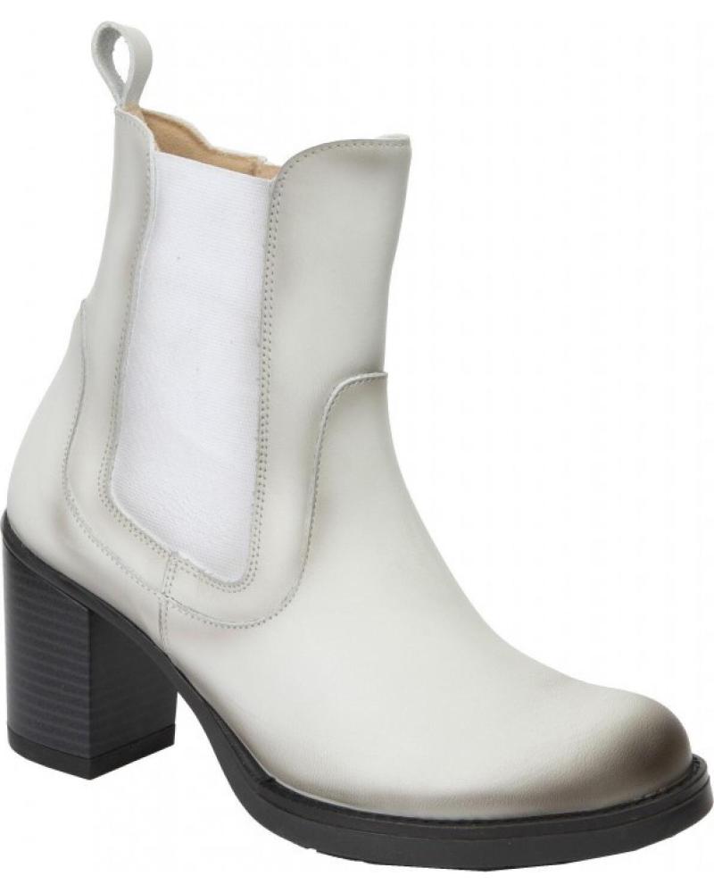 Botines RODRI  de Mujer - BOTIN PIEL TACON ESLASTICOS NEGRO  BLANCO