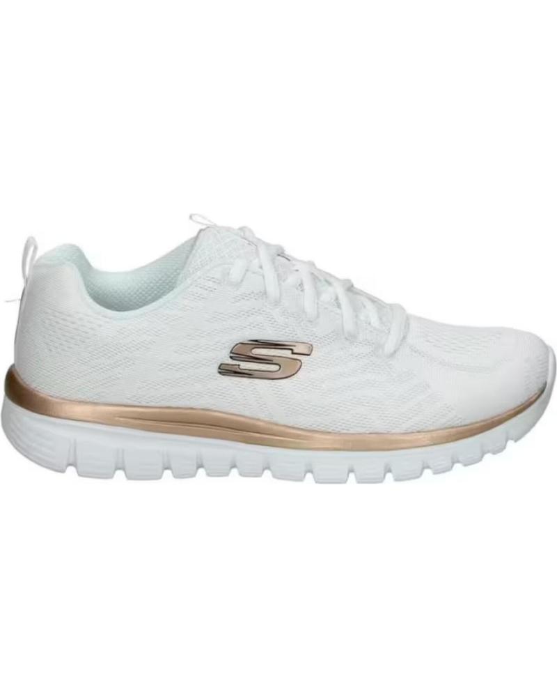 SKECHERS GRACEFUL GET CONNECTED 12615WTRG - WHITE SNEAKERS WITH ROSE GOLD DETAILS BLANCO