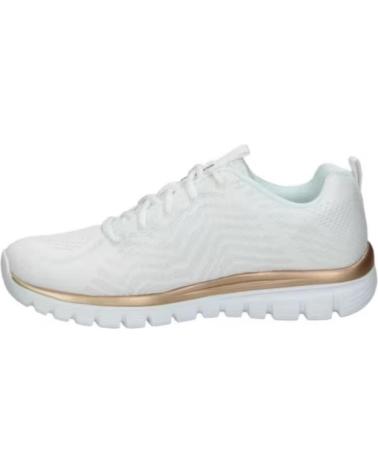 SKECHERS GRACEFUL GET CONNECTED 12615WTRG - WHITE SNEAKERS WITH ROSE GOLD DETAILS BLANCO