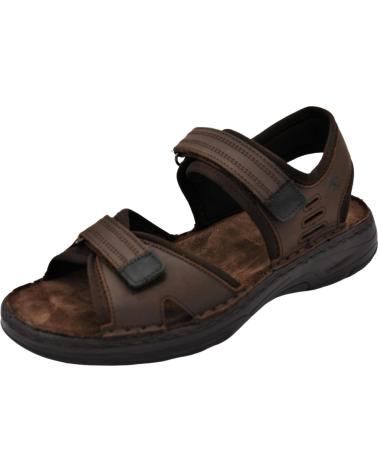 Man Sandals FLUCHOS - SANDALIAS DE PIEL PARA HOMBRE PLANTILLA ACOLCHAD  MARRON NEGRO