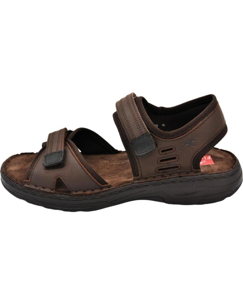 Man Sandals FLUCHOS - SANDALIAS DE PIEL PARA HOMBRE PLANTILLA ACOLCHAD  MARRON NEGRO