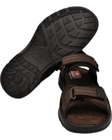 Man Sandals FLUCHOS - SANDALIAS DE PIEL PARA HOMBRE PLANTILLA ACOLCHAD  MARRON NEGRO