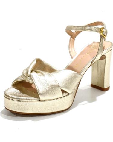 Sandalias UNISA  de Mujer SANDALIA VESTIR DE PIEL CON TACON Y PLATAFORMA  PLATINO