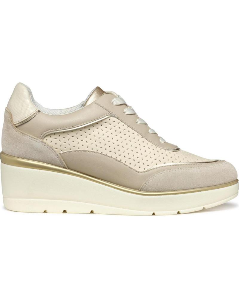 Sportschuhe GEOX  für Damen ZAPATO CASUAL DE PIEL CON CUNA DE GOMA  BEIG TAUPE