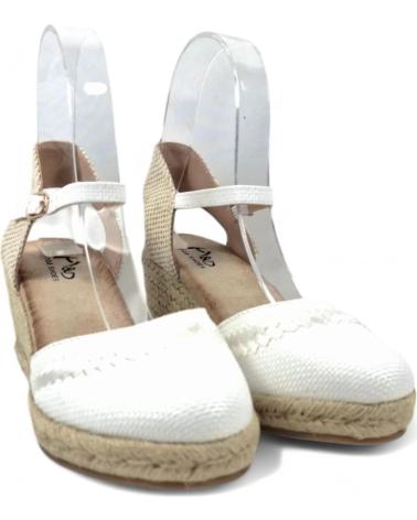 Sandales TIMBOS  pour Femme SANDALIA CUNA ESPARTO NOVIA 131141  BLANCO