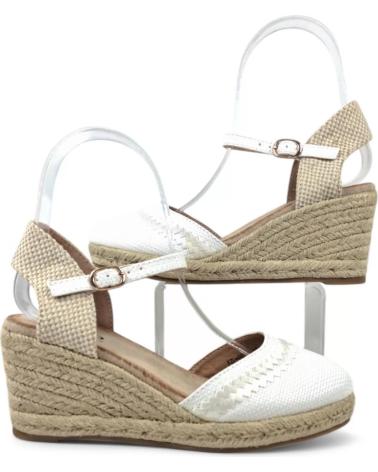 Sandales TIMBOS  pour Femme SANDALIA CUNA ESPARTO NOVIA 131141  BLANCO