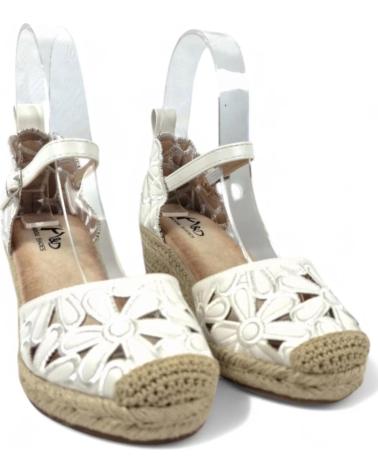 Sandales TIMBOS  pour Femme SANDALIA CUNA ESPARTO NOVIA 131140  BLANCO