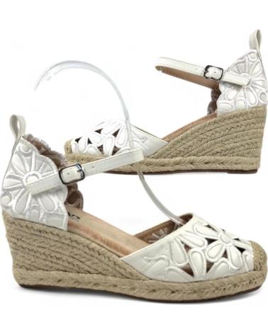 Sandales TIMBOS  pour Femme SANDALIA CUNA ESPARTO NOVIA 131140  BLANCO