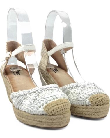 Sandales TIMBOS  pour Femme SANDALIA CUNA ESPARTO NOVIA 131139  BLANCO