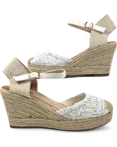 Sandales TIMBOS  pour Femme SANDALIA CUNA ESPARTO NOVIA 131139  BLANCO