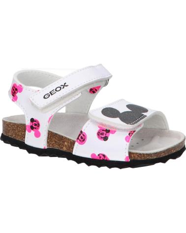 Sandálias GEOX  de Menina B452RB 000BC B SANDAL CHALKI WHITE-FLUOFUCHSIA  C1441