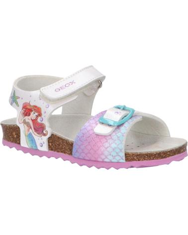 Sandálias de Menina GEOX  J358MA 000NF J ADRIEL C1044 WHITE-AQUAMARINE MULTICOLOR