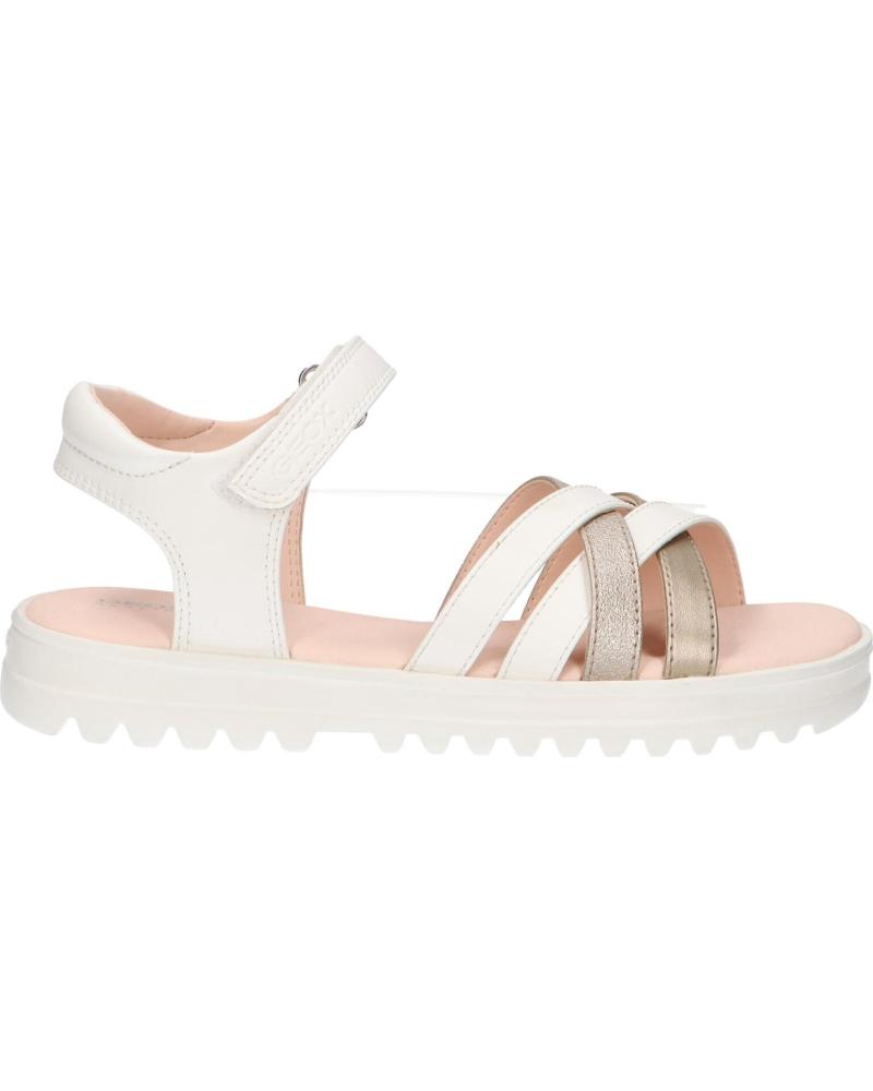 Sandálias GEOX  de Menina J356EA 054AJ J SANDAL CORALIE GIR  C0588 WHITE-PLATINUM