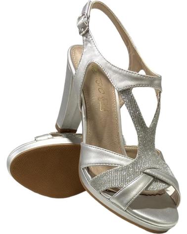 Sandalias CALZADOMANIA  de Mujer SANDALIA TACON TIRAS TRIANGULO  PLATA