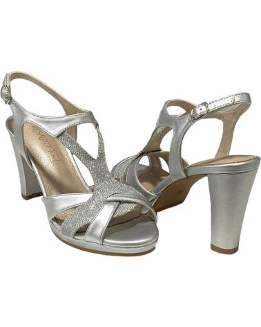 Sandalias CALZADOMANIA  de Mujer SANDALIA TACON TIRAS TRIANGULO  PLATA