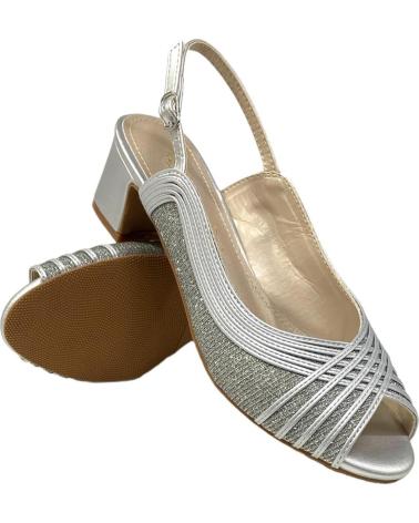 Sandalias CALZADOMANIA  de Mujer SANDALIA TIRAS BRILLO  PLATA
