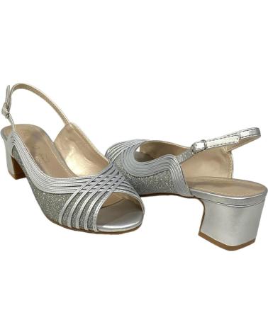 Sandalias CALZADOMANIA  de Mujer SANDALIA TIRAS BRILLO  PLATA
