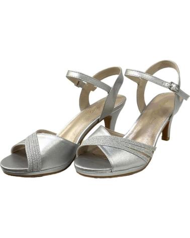 Sandalias CALZADOMANIA  de Mujer SANDALIA COMBINA 3 TIRAS BRILL  PLATA