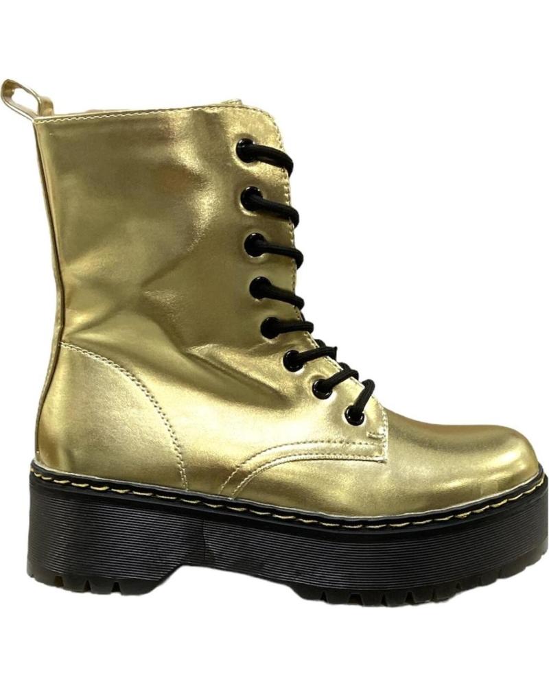 Botas CALZADOMANIA  de Mujer BOTA CORDONES METALIZADA  ORO