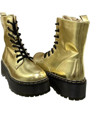 Botas CALZADOMANIA  de Mujer BOTA CORDONES METALIZADA  ORO