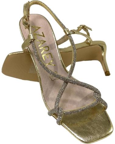 Sandalias CALZADOMANIA  de Mujer SANDALIA TACON TIRAS STRASS  ORO