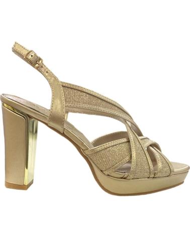 Zapatos de tacón CALZADOMANIA  de Mujer SANDALIA BRILLO CON SERRAJE  ORO