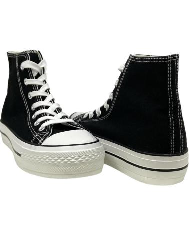 Zapatillas deporte CALZADOMANIA  de Mujer BOTA LONA DOBLE SUELA  NEGRO