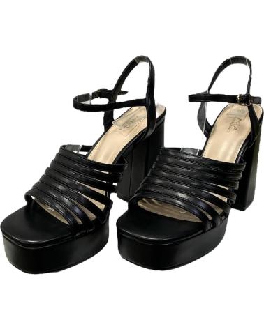 Sandalias CALZADOMANIA  de Mujer SANDALIA MULTITIRAS METALIZADA  NEGRO