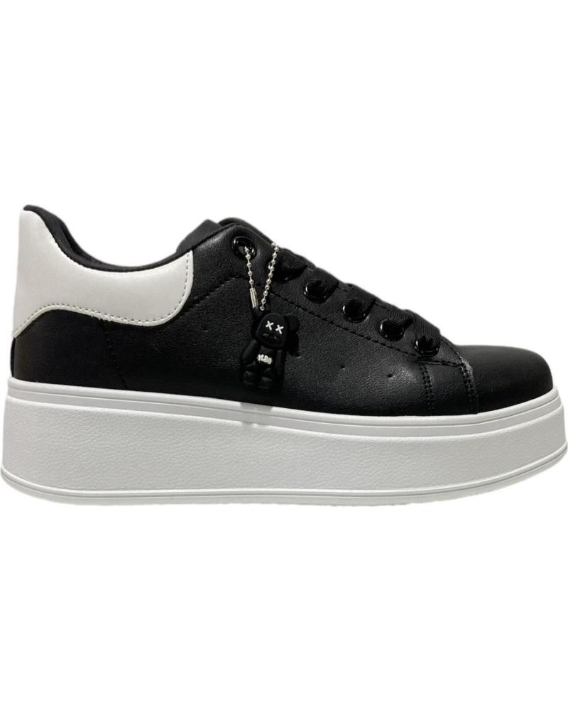 Zapatillas deporte CALZADOMANIA  de Mujer BAMBA NAPA SUELA ANCHA  NEGRO