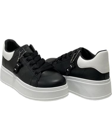 Zapatillas deporte CALZADOMANIA  de Mujer BAMBA NAPA SUELA ANCHA  NEGRO