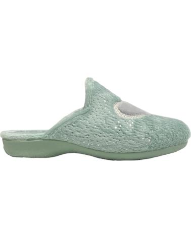 Calzado de casa CALZADOMANIA  de Mujer ZAPATILLA CORAZON CON GLITER  VERDE